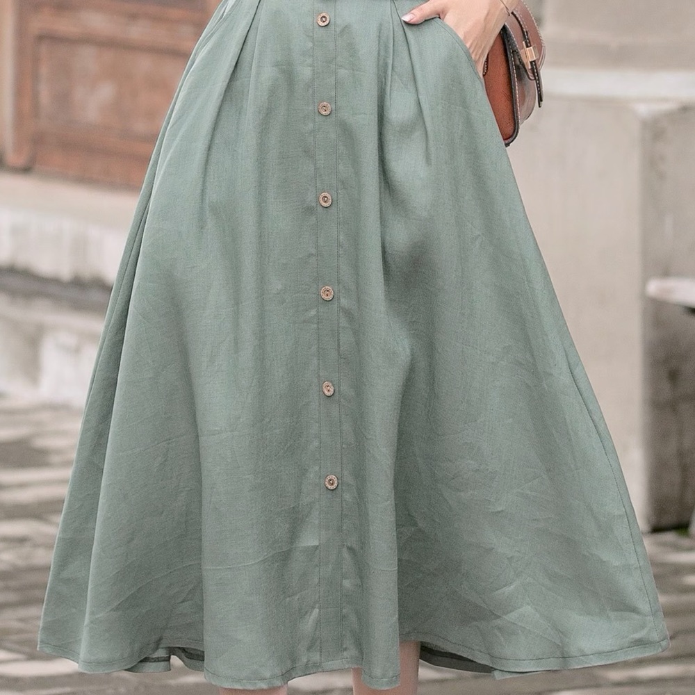 Vintage Sage Green Skirt